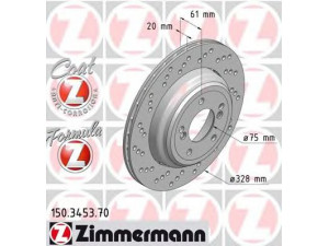 ZIMMERMANN 150.3453.70 stabdžių diskas 
 Stabdžių sistema -> Diskinis stabdys -> Stabdžių diskas
3421 2 282 303