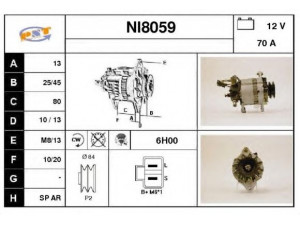 SNRA NI8059 kintamosios srovės generatorius 
 Elektros įranga -> Kint. sr. generatorius/dalys -> Kintamosios srovės generatorius
LR170407, LR170408