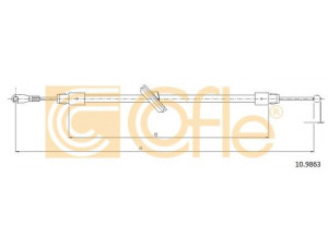 COFLE 10.9863 trosas, stovėjimo stabdys 
 Stabdžių sistema -> Valdymo svirtys/trosai
9064202485, 9064205085, A9064202485