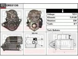 DELCO REMY DRS3136 starteris 
 Elektros įranga -> Starterio sistema -> Starteris
J2810004010, J28100728DL