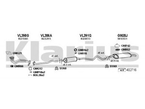 KLARIUS 390255U išmetimo sistema 
 Išmetimo sistema -> Išmetimo sistema, visa