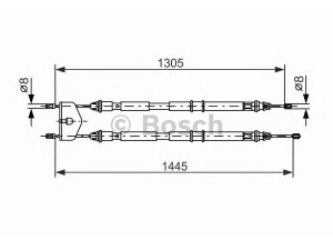 BOSCH 1 987 477 732 trosas, stovėjimo stabdys 
 Stabdžių sistema -> Valdymo svirtys/trosai
1211024, 1502612, 2S612 A603 AH