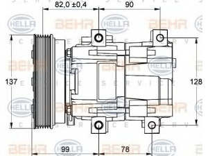 HELLA 8FK 351 113-281 kompresorius, oro kondicionierius 
 Oro kondicionavimas -> Kompresorius/dalys
1 007 099, 1 019 771, 1 034 699