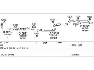 MTS C390142002305 išmetimo sistema 
 Išmetimo sistema -> Išmetimo sistema, visa