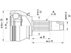 OPEN PARTS CVJ5524.10 jungčių komplektas, kardaninis velenas 
 Ratų pavara -> Sujungimai/komplektas
0051704100, 51704100