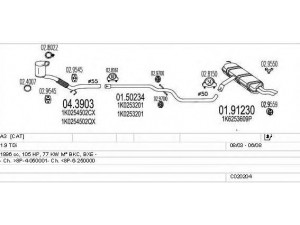 MTS C020204000570 išmetimo sistema 
 Išmetimo sistema -> Išmetimo sistema, visa