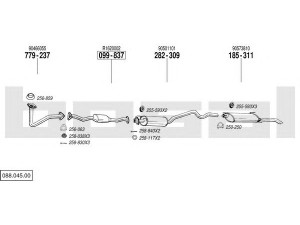 BOSAL 088.045.00 išmetimo sistema 
 Išmetimo sistema -> Išmetimo sistema, visa