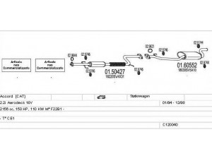 MTS C120040000166 išmetimo sistema 
 Išmetimo sistema -> Išmetimo sistema, visa