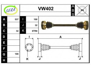 SERA VW402 kardaninis velenas 
 Ratų pavara -> Kardaninis velenas
251501203B, 251501203BX, 251501203D