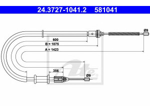 ATE 24.3727-1041.2 trosas, stovėjimo stabdys 
 Stabdžių sistema -> Valdymo svirtys/trosai
36531-00QAE, 36531-00QAF, 77 00 311 698