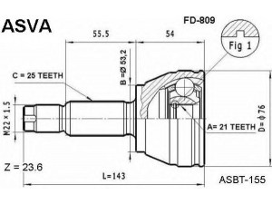 ASVA FD-809 jungčių komplektas, kardaninis velenas 
 Ratų pavara -> Sujungimai/komplektas
XS4C3B413A, XS4C3B413AA, 1142788