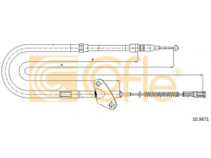 COFLE 10.9871 trosas, stovėjimo stabdys 
 Stabdžių sistema -> Valdymo svirtys/trosai
6014204785, A6014204785