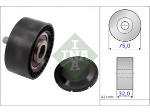 INA 532 0722 10 kreipiantysis skriemulys, V formos rumbuotas diržas 
 Diržinė pavara -> V formos rumbuotas diržas/komplektas -> Laisvasis/kreipiamasis skriemulys
11 28 7 589 886, 11 28 7 615 130