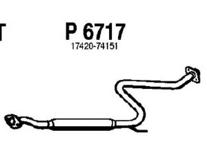 FENNO P6717 vidurinis duslintuvas 
 Išmetimo sistema -> Duslintuvas
17420-74150, 17420-74151