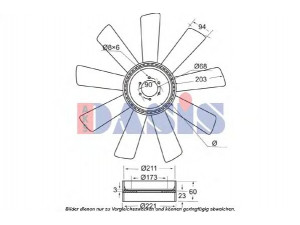 AKS DASIS 298011N ventiliatoriaus ratas, variklio aušinimas
810656010042