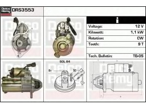DELCO REMY DRS3553 starteris 
 Elektros įranga -> Starterio sistema -> Starteris
96450663, 96473779, 96627035, 96952007