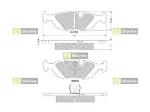 STARLINE BD S079 stabdžių trinkelių rinkinys, diskinis stabdys 
 Techninės priežiūros dalys -> Papildomas remontas
34111154398, 34111159273, 34211153196