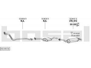 BOSAL 052.092.50 išmetimo sistema 
 Išmetimo sistema -> Išmetimo sistema, visa