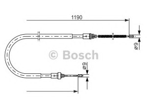 BOSCH 1 987 477 650 trosas, stovėjimo stabdys 
 Stabdžių sistema -> Valdymo svirtys/trosai
77 00 841 026