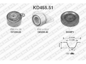 SNR KD455.51 paskirstymo diržo komplektas 
 Techninės priežiūros dalys -> Papildomas remontas
4401416, 7700115862, 7700116054