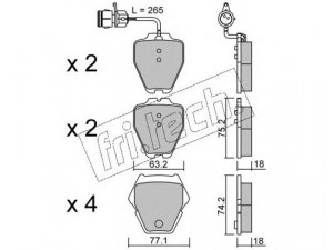 fri.tech. 790.0 stabdžių trinkelių rinkinys, diskinis stabdys 
 Techninės priežiūros dalys -> Papildomas remontas
4B0 698 151P, 4D0 698 151K, 4D0 698 151M