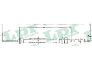 LPR C0114B trosas, stovėjimo stabdys 
 Stabdžių sistema -> Valdymo svirtys/trosai
96026875, 96026875