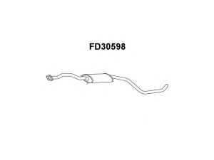 VENEPORTE FD30598 vidurinis duslintuvas 
 Išmetimo sistema -> Duslintuvas
1031543, 1093922, 1108788, 7331760