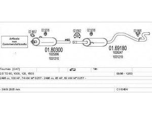 MTS C110464009561 išmetimo sistema 
 Išmetimo sistema -> Išmetimo sistema, visa