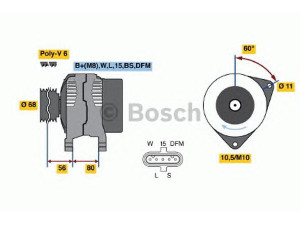 BOSCH 0 124 555 010 kintamosios srovės generatorius
504013371