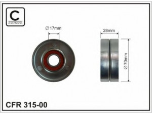 CAFFARO 315-00 kreipiantysis skriemulys, V formos rumbuotas diržas 
 Diržinė pavara -> V formos rumbuotas diržas/komplektas -> Laisvasis/kreipiamasis skriemulys