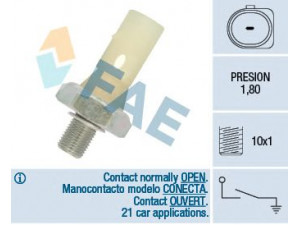 FAE 12883 alyvos slėgio jungiklis 
 Variklis -> Variklio elektra
037 919 081 B, 06A 919 081 B