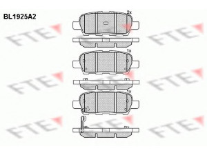FTE BL1925A2 stabdžių trinkelių rinkinys, diskinis stabdys 
 Techninės priežiūros dalys -> Papildomas remontas
44060-8H385, 44060-AL585, 44060-AL586