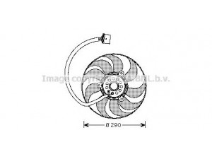 AVA QUALITY COOLING VW7520 ventiliatorius, radiatoriaus
1J0959455K, 1J0959455L, 1J0959455K