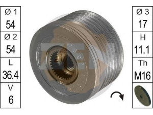 ERA 219026 laisvos eigos sankaba, kint. sr. generatorius 
 Diržinė pavara -> Laisvos eigos sankaba, kint. sr. generatorius
A004TF0091, A4TF0091, 5935 27