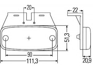 HELLA 2PS 345 600-031 šoninis atšvaitas