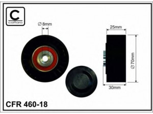 CAFFARO 460-18 kreipiantysis skriemulys, V formos rumbuotas diržas 
 Diržinė pavara -> V formos rumbuotas diržas/komplektas -> Laisvasis/kreipiamasis skriemulys