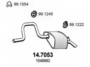 ASSO 14.7053 galinis duslintuvas 
 Išmetimo sistema -> Duslintuvas
1018330, 1049992, 1092064, 1107898