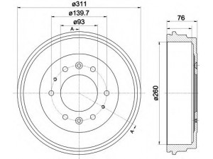 HELLA 8DT 355 301-841 stabdžių būgnas 
 Stabdžių sistema -> Būgninis stabdys -> Stabdžių būgnas
173770, XM341126AC, 0908326251B