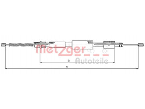 METZGER 10.6027 trosas, stovėjimo stabdys 
 Stabdžių sistema -> Valdymo svirtys/trosai
4745.F7, 96145739, 9614573980