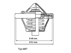 WAHLER 4457.82D termostatas, aušinimo skystis 
 Aušinimo sistema -> Termostatas/tarpiklis -> Thermostat
1 007 754, 1 211 553, 1 303 374