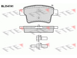 FTE BL2547A1 stabdžių trinkelių rinkinys, diskinis stabdys 
 Techninės priežiūros dalys -> Papildomas remontas
425371, 425416, 425432