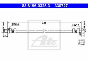 ATE 83.6196-0325.3 stabdžių žarnelė 
 Stabdžių sistema -> Stabdžių žarnelės
75 492 063