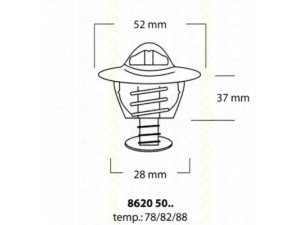 TRISCAN 8620 5082 termostatas, aušinimo skystis 
 Aušinimo sistema -> Termostatas/tarpiklis -> Thermostat
19300-P08-003, 19300-PDA-E01, 19300-PE0-013