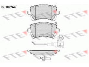 FTE BL1872A4 stabdžių trinkelių rinkinys, diskinis stabdys 
 Techninės priežiūros dalys -> Papildomas remontas
7H0 698 451, 7H0 698 451 B, 7H0 698 451