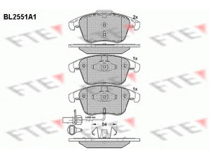 FTE BL2551A1 stabdžių trinkelių rinkinys, diskinis stabdys 
 Techninės priežiūros dalys -> Papildomas remontas
8K0 698 151 A, 8K0 698 151 F, 8K0 698 151 A