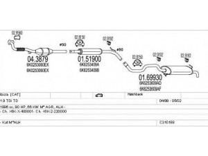 MTS C310188006418 išmetimo sistema 
 Išmetimo sistema -> Išmetimo sistema, visa