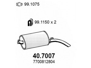 ASSO 40.7007 galinis duslintuvas 
 Išmetimo sistema -> Duslintuvas
6006001552, 7700812804, 7700812807
