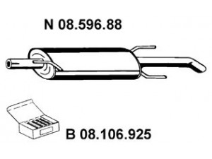 EBERSPÄCHER 08.596.88 galinis duslintuvas 
 Išmetimo sistema -> Duslintuvas
58 52 029, 58 52 907, 58 52 952