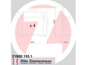 ZIMMERMANN 21900.155.1 stabdžių trinkelių rinkinys, diskinis stabdys 
 Techninės priežiūros dalys -> Papildomas remontas
002 420 51 2037, 002 420 5120, 005 420 1820