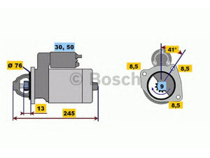 BOSCH 0 001 108 048 starteris
195 10 05 030 00, 6051 28 470, 60512847